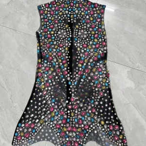 Tangwucai Sparkling Colored Rhinestone Jumpsuit Luxury women Prom Gowns Sexy Bar See Through Mesh Performance Outfit Party Dress - AliExpress Jumpsuits&Rompers