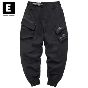 Black Joggers Men Streetwear Sweatpants Spring Autumn Function Multi-pocket Cargo Pants Harajuku Trousers Elastic Waist - AliExpress Pants
