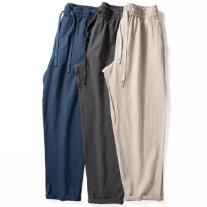 Linen Wide Leg Pants Men Summer Thin Loose Straight Casual Long Pants New Sle Cotton Linen Drape Breathable Loose Fit Trousers - AliExpress Pants