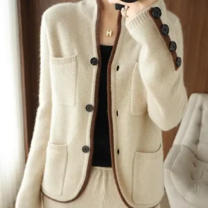 Merino Wool Sweater Women's Stand-up Collar Cardigan Autumn Winter High Quality Soft Korean Female Cashmere Knitted Clothes - AliExpress Sweaters&Jumpers