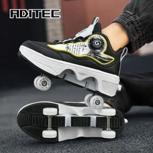 Deformation Roller Skates Shoes Double Row 4-Wheel Skates Roller Shoes with Wheels Dual-Purpose Roller Sneakers Skateboard Shoes - AliExpress Sneakers