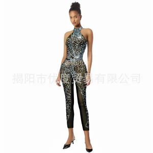 Halloween Sexy Black Mesh See-through Rhinestone Jumpsuit Dance Jumpsuit Birthday Dance Costume Black Butterfly Wings Abendkleid - AliExpress Jumpsuits&Rompers