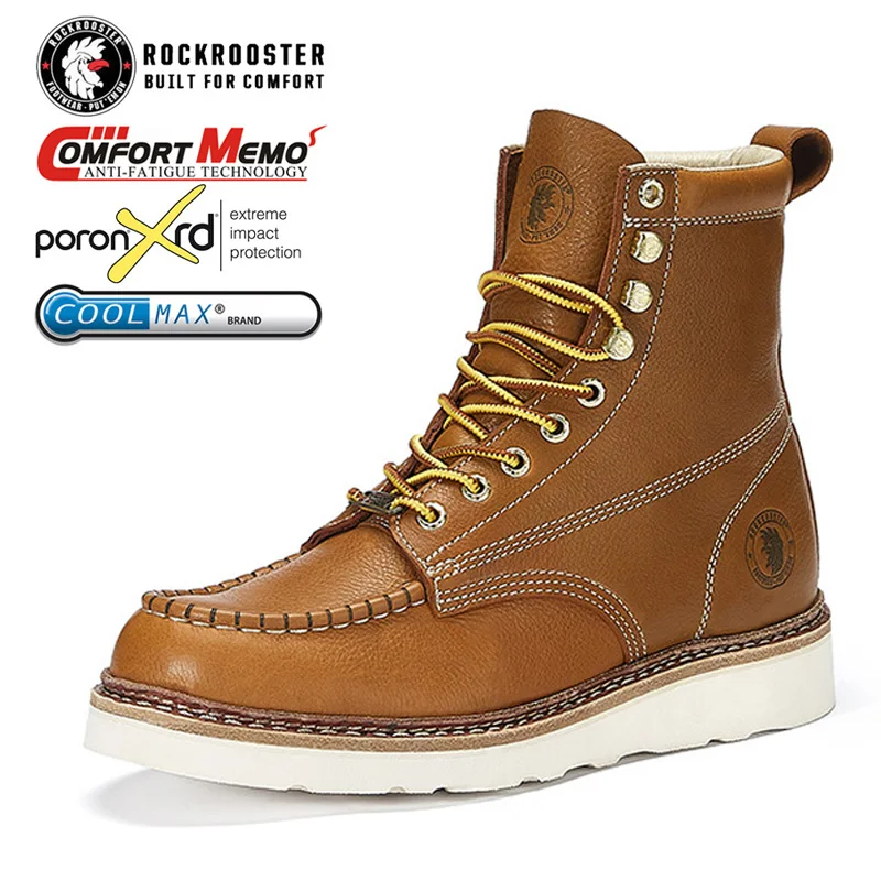 ROCKROOSTER cowhide motorcycle tooling boots men Hiking Shoes Waterproof Tactical Shoes Hunting goodyear Boots Camping Sneakers - AliExpress Sneakers