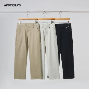 Men's Casual Pants Autumn Winter Loose Straight Leg Elastic Waist Cotton Blend Versatile American Sle Youth Faion - AliExpress Pants