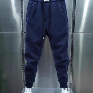 Men's Thiened Fce Lined Cuffed Casual Pants Harlan Slim Fit Spor Trousers Faionable Urban Sle Youth Polyester Blend - AliExpress Pants
