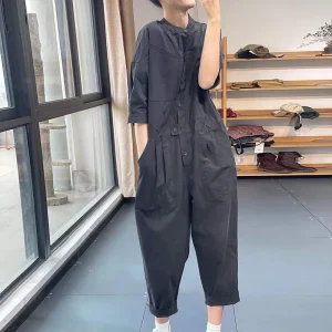 Summer Original Korean Artistic Workwear Rer Loose plus Size Casual Slimming Youngening Full Cotton Overalls Pants - AliExpress Jumpsuits&Rompers