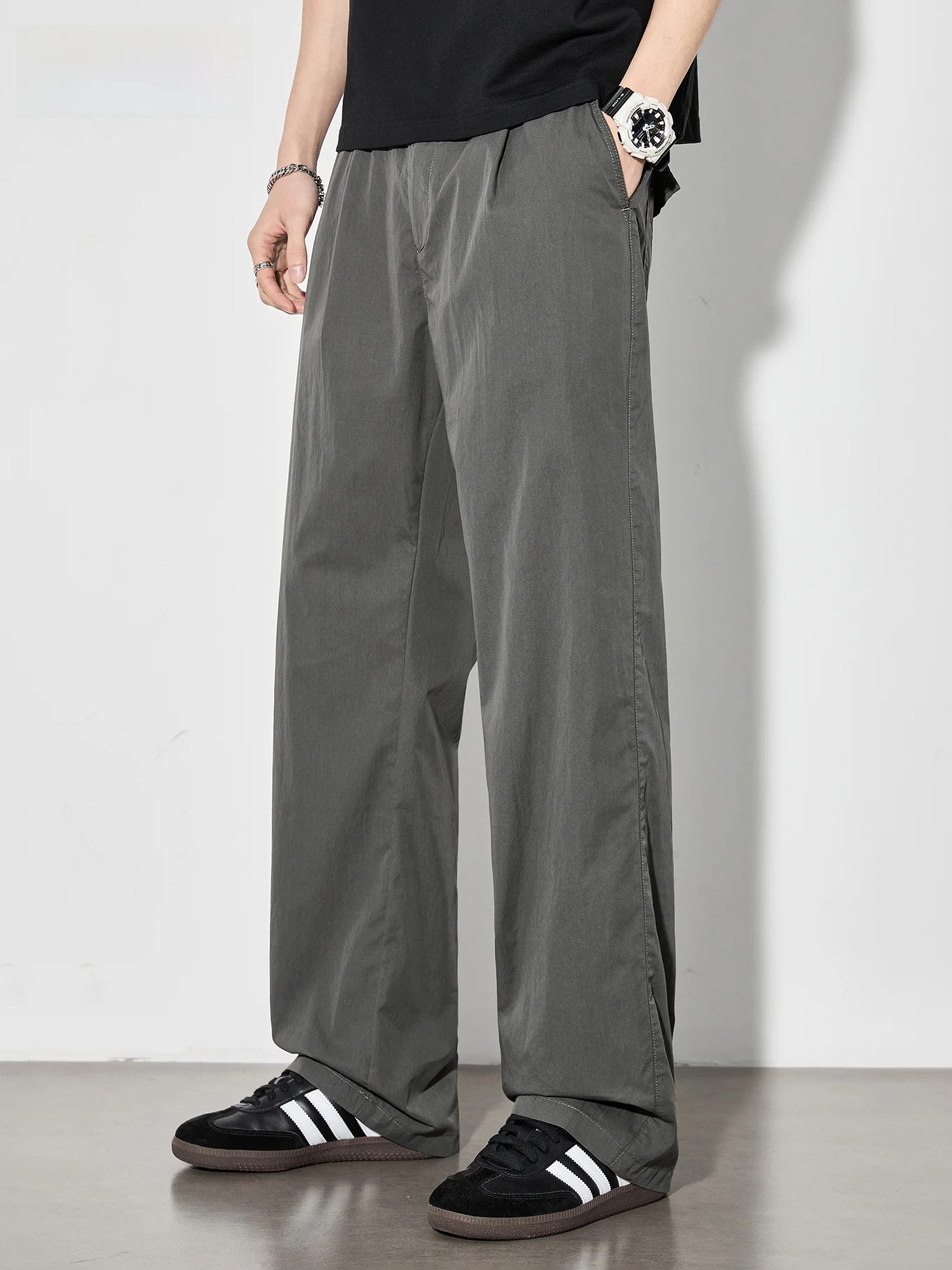 Mark Fairwe Men's Casual Pants Spor Qui-Dry Pleated Loose Fit Wide Leg Pants Faionable American Sle Spring 2026 - AliExpress Pants