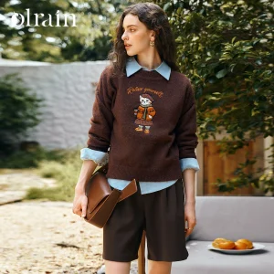 OLrain Casual Long Sleeve Sweaters 2026 Autumn New Fun Embroidered Knitted Sweater O-neck Commute Female Clothing O57QZ001310 - AliExpress Sweaters&Jumpers