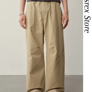 Crissrex Store Vavu Double Weave Texture Loose Workwear Pants Straight Leg Cotton Casual Trousers for Commuting And Daily Use - AliExpress Pants
