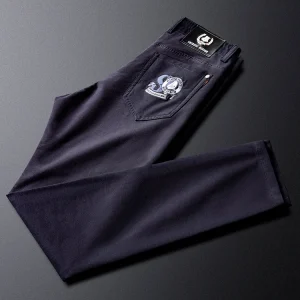 Ja Charles Autumn Luxury Light Blue Men's Casual Pants Youth Letter Embroidery Busin Twill Pants Faion Urban Sle - AliExpress Pants