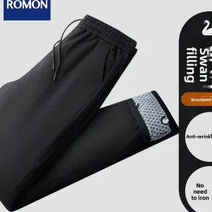 Rn Brand Men's Casual Pants Heavyweight Goose down Winter Warm Trousers Elastic Waist Outdoor Wear Knee Protection Versati... - AliExpress Pants