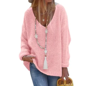 European and American Sweater Women's 2025 New Knitted Sweater V-neck Long-sleeved Knitted Top Women's Clothing - AliExpress Sweaters&Jumpers