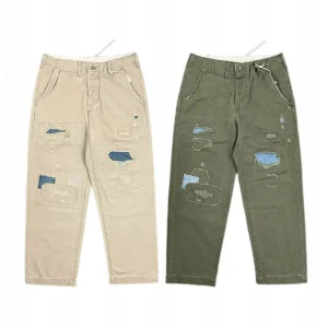 Retro Japanese Street Sle Distred Patchwork Loose Micro Cone Waed Casual Long Pants Workwear Versatile Straight Leg Jeans - AliExpress Pants