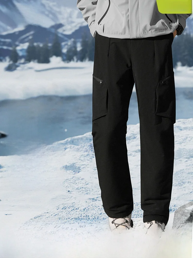 Snow Flng Men's Straight Leg down Pants Thiened Climbing Outdoor Casual Workwear Faionable Urban Sle Winter Warmth - AliExpress Pants