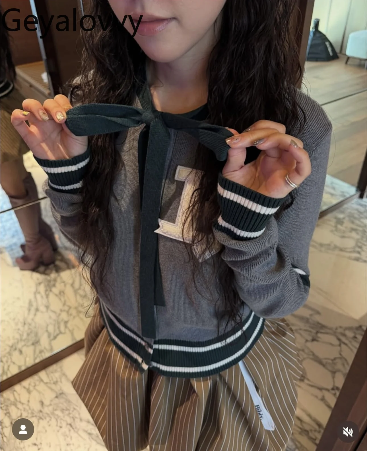 Japanese College Style Lace-Up Patchwork Knitted Cardigan Autumn New Sweet Girls Versatile Round Neck Long Sleeve Short Sweater - AliExpress Sweaters&Jumpers