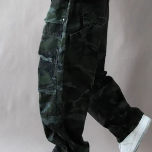 American Retro Camouflage Work Pants Men's Loose Straight Casual Long Trousers Military Green Spring Autumn Trendy Brand - AliExpress Pants