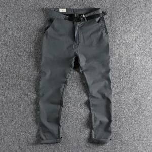 Summer Ice Silk Elastic Casual Pants Men's Buckle Elastic Waist Quick Dry Sports Loose Feet Long Pants - AliExpress Pants