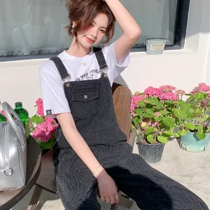 Casual Slim Fit Thin Denim Overalls Women's Summer New Faion Nine Points Pll in One High Waist Long Pants Workwear - AliExpress Jumpsuits&Rompers