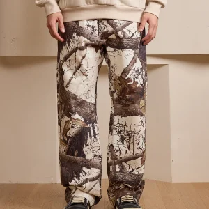 Haranruel American Retro Camouflage Print Straight Leg Vibe Heavy Du Logging Work Pants Autumn Winter Casual Trousers - AliExpress Pants