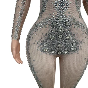 Luxury Long Sleeves Stretch Spandex Rhinestone Jumpsuits Women Drag Show Performance Rompers Club Bodysuit Gogo Dancer Outfit - AliExpress Jumpsuits&Rompers