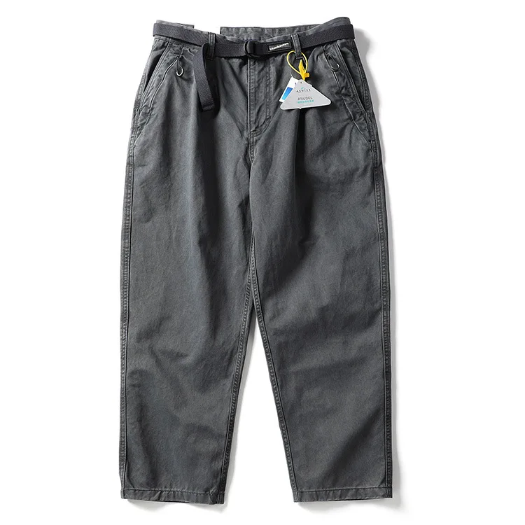 Retro Japanese Workwear Thiened Loose Wide Leg Pants Men's Harlan Carrot Pants Long Trousers Straight Cut mid Waist Cotton - AliExpress Pants