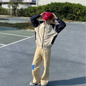 Findyourway American Retro Street Embroidery Color Blo Patch Straight Leg Casual Pants Loose Fit Youth Faion Brand - AliExpress Pants