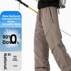Men's down Snow Pants Thi Warm Outdoor Skiing Soft ell Pants American Sle Outerwear Winter Cotton Padded Trousers - AliExpress Pants