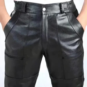 Genuine Leather Men's Motorcycle Pants Waterproof Loose Fit Long Trousers Faionable Urban Sle Busin Casual Pure Color - AliExpress Pants