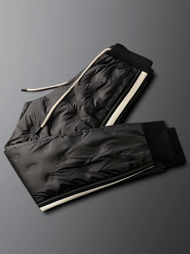 Light Luxury Winter Men's down Pants Lightweight Warmth Outdoor Wear Windproof Cold Resistant White Du down Side Stripe Cuf... - AliExpress Pants