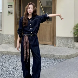 American Sle Casual Denim Overalls Women's Spring Autumn New Slimming High Waist Long Pants High Quali Online Exclusive - AliExpress Jumpsuits&Rompers