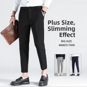 Men's Summer plus Size Ice Silk Suit Pants Office Formal Casual Large Size Leisure Trousers Busin Gentleman Sle - AliExpress Pants