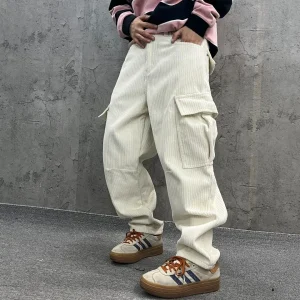 Thickened Corduroy Workwear Pants Men's Women's Casual Trousers Winter Warm Large Pocket Comfortable Loose Fit Cotton Pants - AliExpress Pants