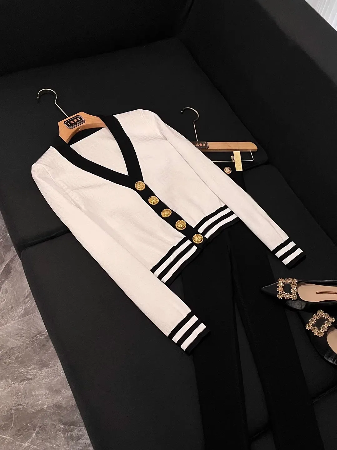 Ele Knitted Cardigan Women's Top Faionable Spring 2026 Trendy Outerwear D25 Long Sve Striped Single Button Closure - AliExpress Sweaters&Jumpers
