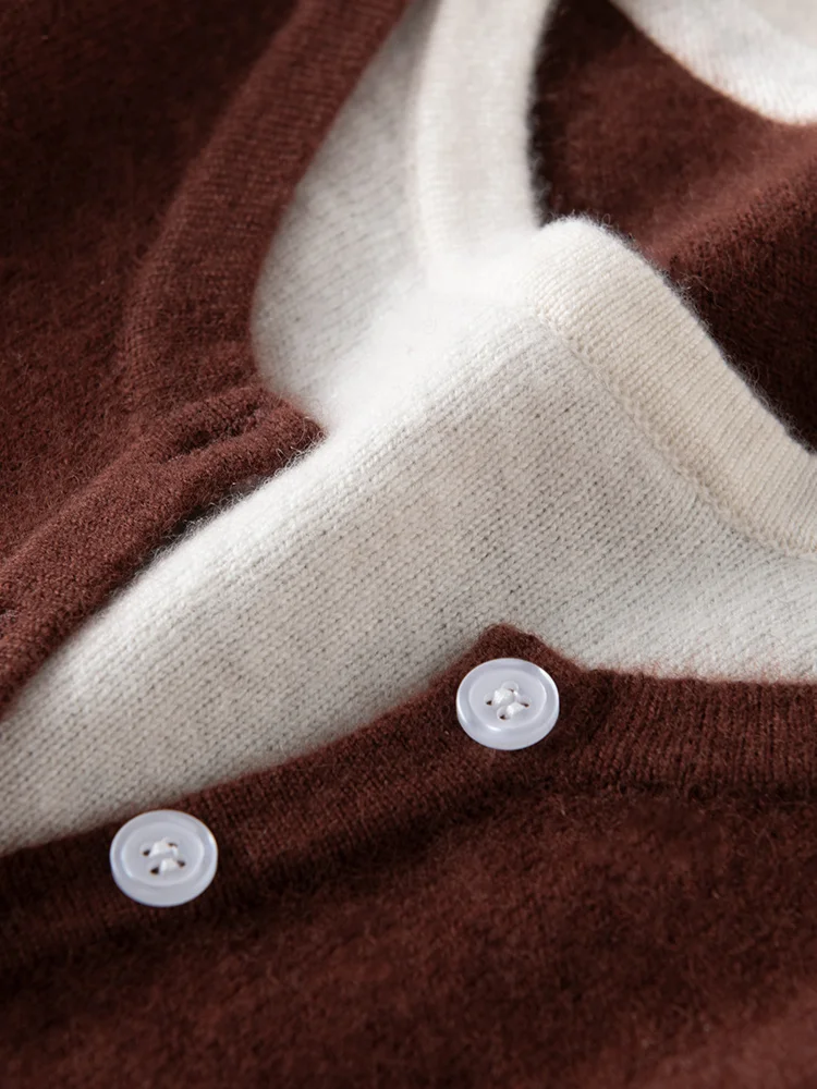 CHICUU Women's 100% Cashmere Knit Sweater O-neck Buttons Collar Pullover Basic Soft Cashmere Knitwear Autumn Winter Tops - AliExpress Sweaters&Jumpers