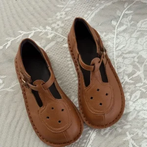 Children's Cowhide Shoes Brown Retro Cookie Leather Shoes with Soft Soles and Velcro for Girls in Autumn and Winter 2025 - AliExpress Children's Shoes