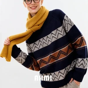 AHMI Healing Soft Knitted Sweater Women's Loose Casual Autumn Winter Color Blo Retro Sle Comfortable Warm Top - AliExpress Sweaters&Jumpers