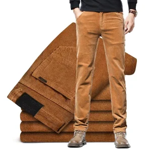 93% Cotton Corduroy Pants Men's  Autumn Fashion Casual Soft Straight Business Casual Trousers Male Black Blue Khaki Coffee - AliExpress Pants