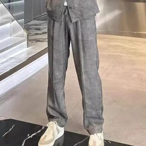 Summer Leisure Wide Leg Straight Tube Sports Casual Pants Men Loose Luxury Long Linen Breathable Comfortable Trousers - AliExpress Pants