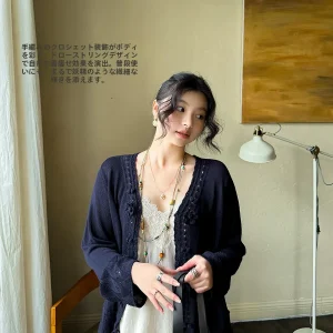 Handmade Knitted Casual Style Sweater with Drawstring Design Slimming Spring Fashion Vintage Wind Loose Fit Long Sleeve V-Neck - AliExpress Sweaters&Jumpers