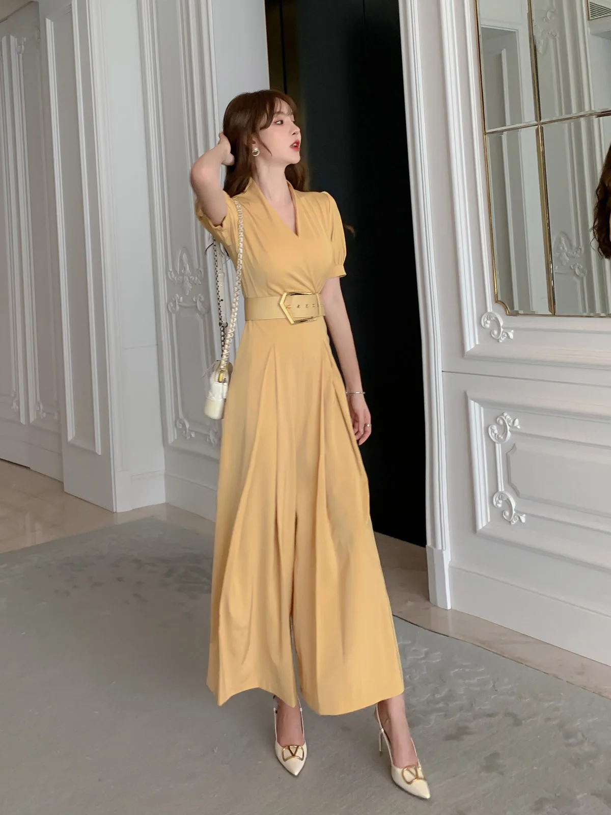 Acetate Satin High Waist Slim Wide Leg Pants Women Summer Profional Suit Ele Godd Sle One-Piece Long Pants - AliExpress Jumpsuits&Rompers