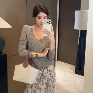 Original Knitted Sweater Women's Faion Spring Season Hollow out Design High End Feeling Long Sve round Ne Pullover Top - AliExpress Sweaters&Jumpers