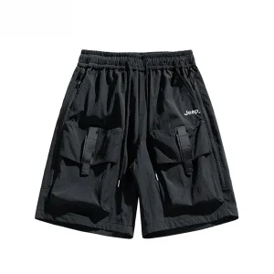 Men's Black Casual Pants Ice Silk Five-Quarter Shorts Straight Leg Summer Quick Dry Sports Trousers Comfortable Loose Fit - AliExpress Pants