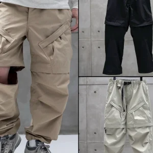Kapital Vintage 2025 Spring Detachable Leg Casual Long Workwear Pants Loose Fit Zipper Waist Youthful Energy Sle Cotton 00% - AliExpress Pants