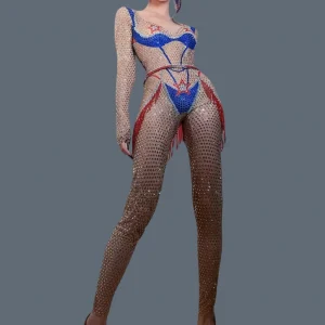 Luxury Sparkly Full Rhinestone Spandex Jumpsuit Halloween Festival Celebrate Tight Fitting Jumpsuit gig Performance Wear Xuebi - AliExpress Jumpsuits&Rompers