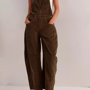 Autumn Women's Square Collar High Waist Sleeveless Corduroy Jumpsuit - AliExpress Jumpsuits&Rompers