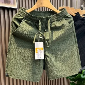 Ice Silk Bubble Cloth Casual orts Men's Qui Dry Sports Loose Beach Five-Point Faionable Trendy Youth Daily Polyester Fiber - AliExpress Pants
