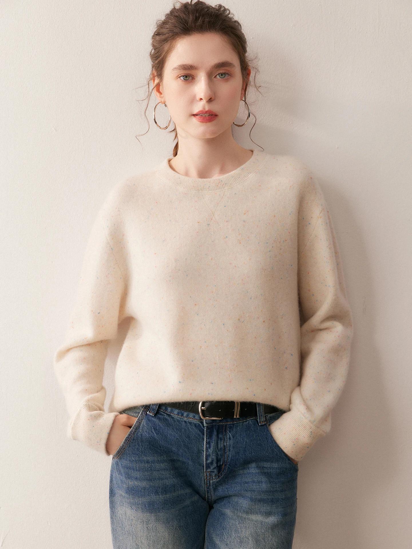 Simple round Ne Camere Sweater Women's Loose Versatile Knitted Base Faionable Pure Color Top Commute Sle Warmth Heating - AliExpress Sweaters&Jumpers
