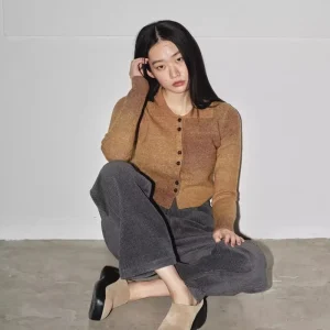 Spring 2026 Gradient Color Woolen Knitted Slim Fit Cardigan Fashionable Versatile Casual Style Long Sleeve Collar Warmth - AliExpress Sweaters&Jumpers