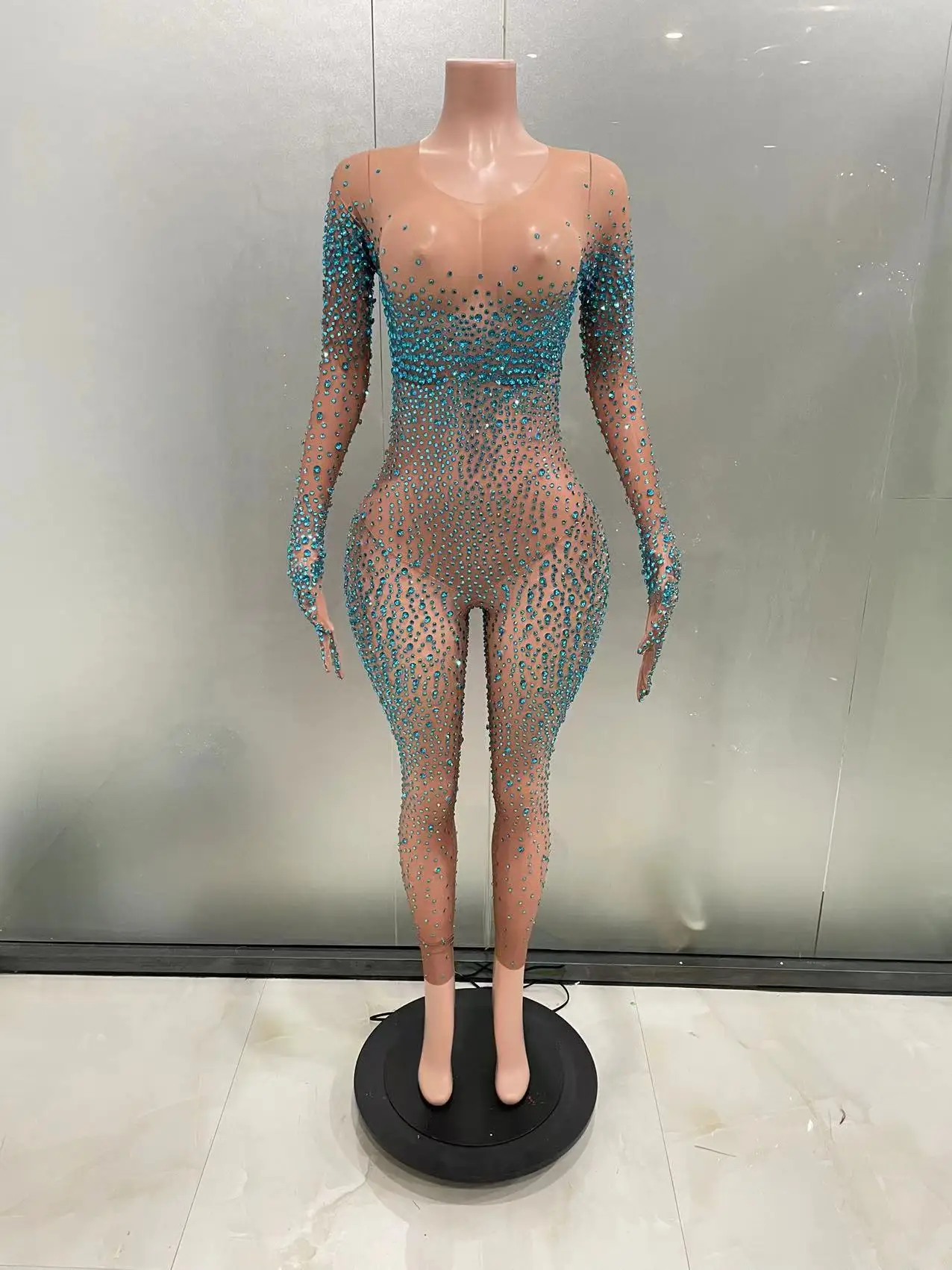 STOCK Sexy Fashion Jumpsuits Women Rhinestone Sequins Outfit Dancer Birthday party Stage Wear Drag Queen Show Shining Bodysuits - AliExpress Jumpsuits&Rompers