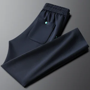 Silk Smooth Faionable Slim Fit Men's Casual Pants Straight Leg Spor Sweatpants for Autumn Season - AliExpress Pants